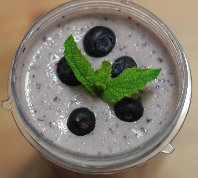 Thick Blueberry Protein Smoothie