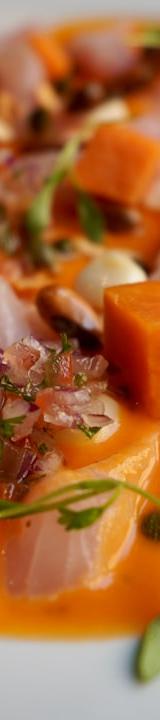 Tiradito with Yellow Chili Sauce & Roasted Sides
