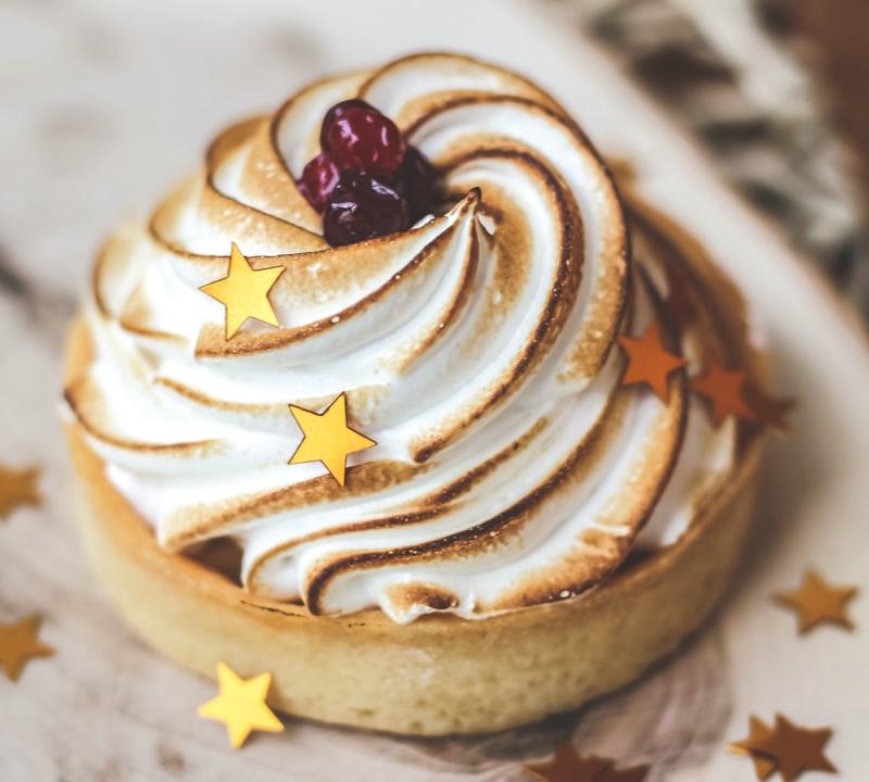 Torched Lemon Curd Tart with Crispy Meringue