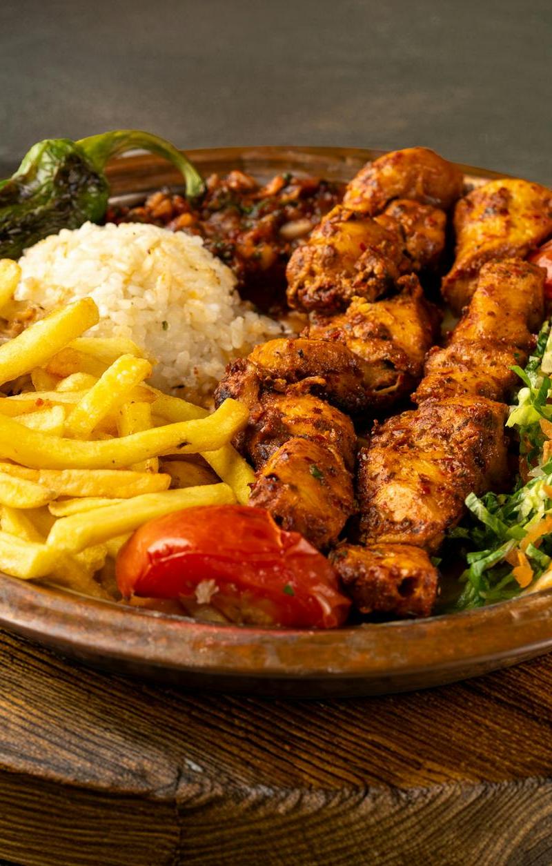 Turkish Chicken Kebab Platter