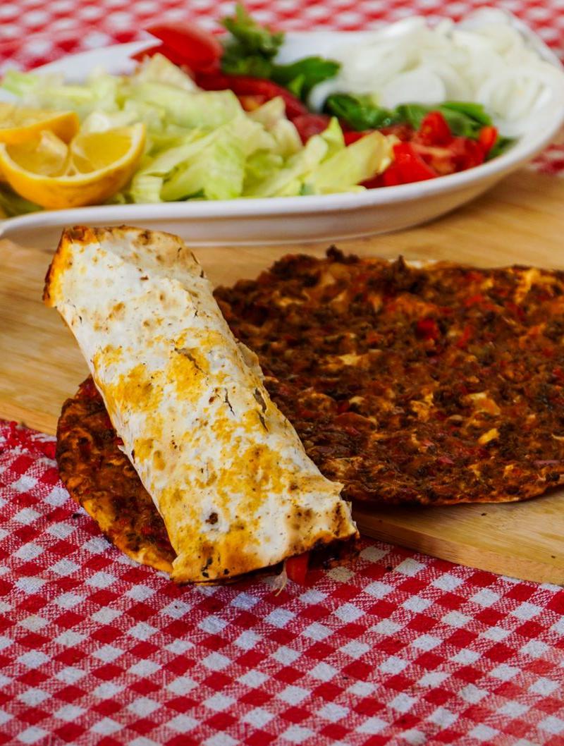Turkish Lahmacun with Lemon & Quick Salad