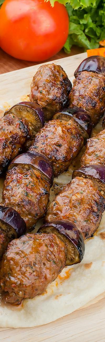 Turkish Lamb & Eggplant Kebab Plate