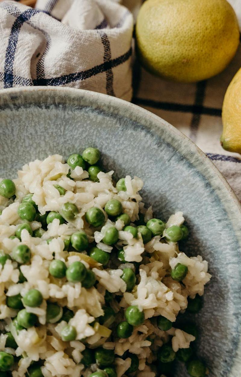 Turmeric Lemon Rice with Peas & Peanuts