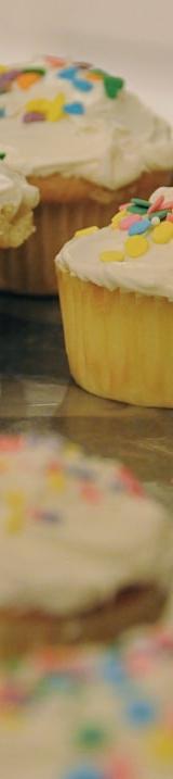 Vanilla Cupcakes with Rainbow Frosting