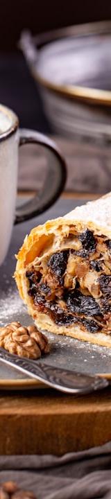 Walnut & Sour Cherry Strudel with Tea