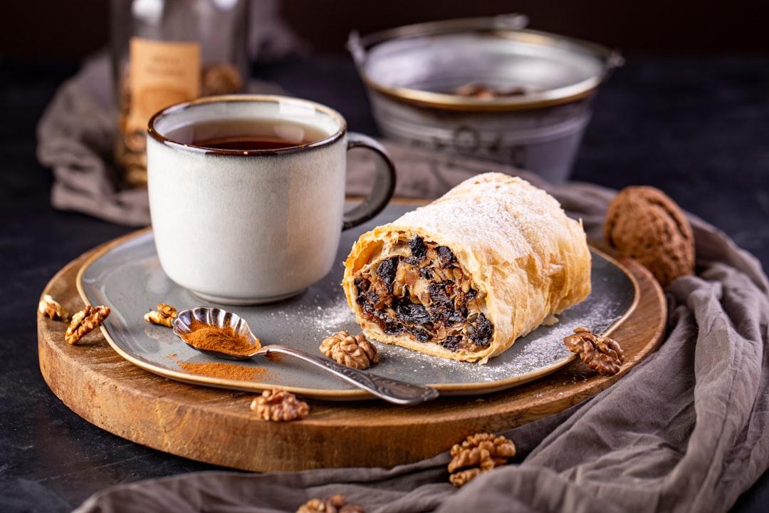 Walnut & Sour Cherry Strudel with Tea