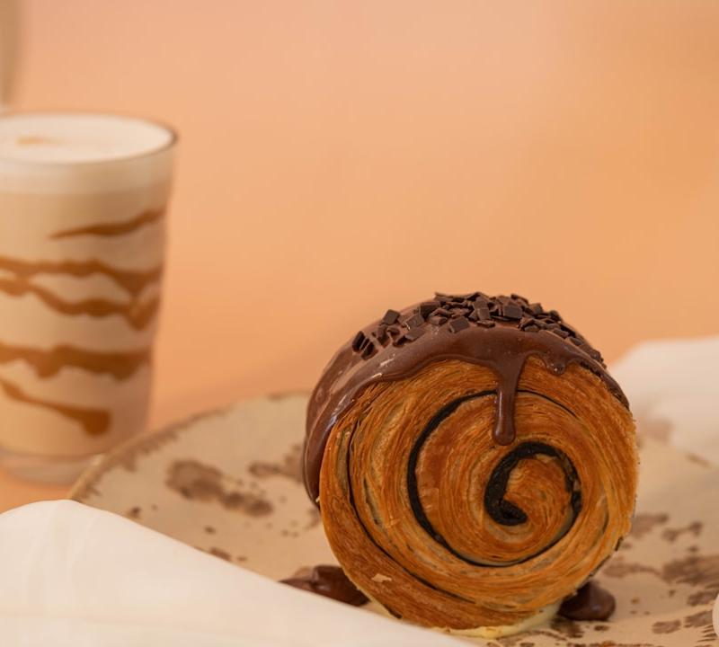 Warm Pain au Chocolat with Coffee