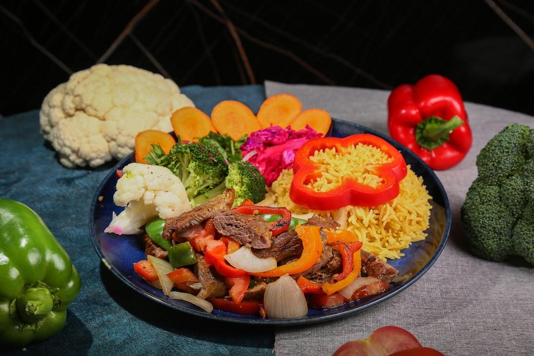 Xinjiang Beef Stir-Fry with Rice & Roasted Veggies