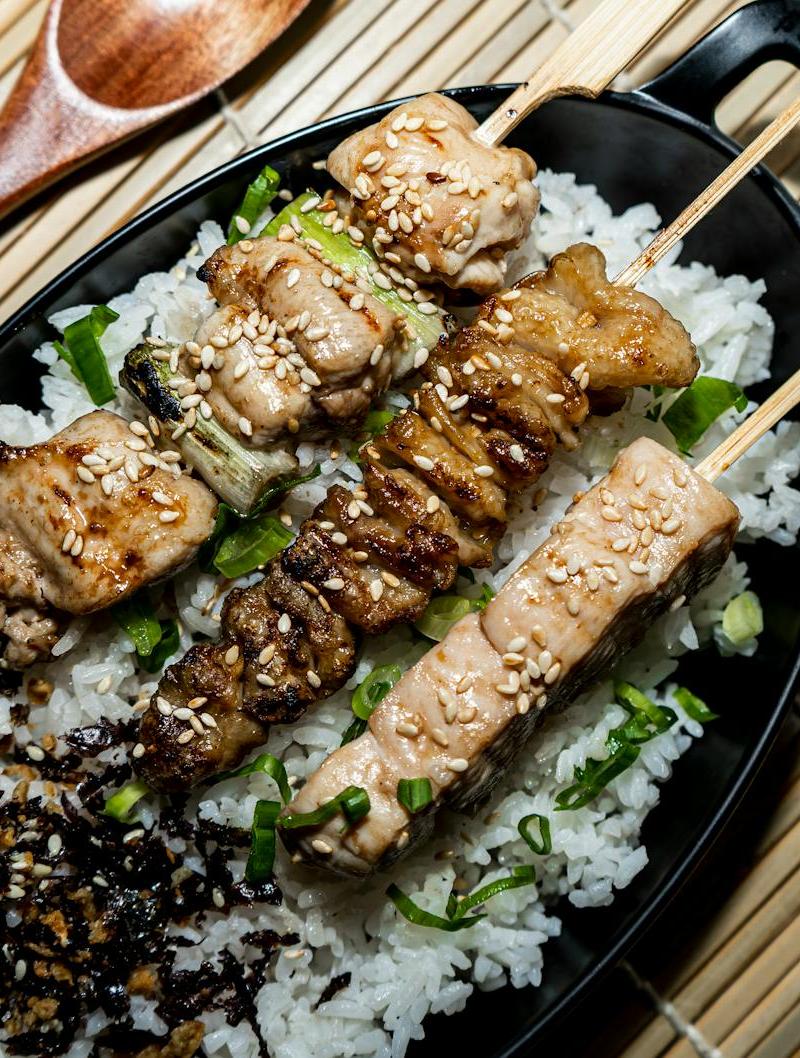 20-Min Yakitori Chicken with Rice & Furikake