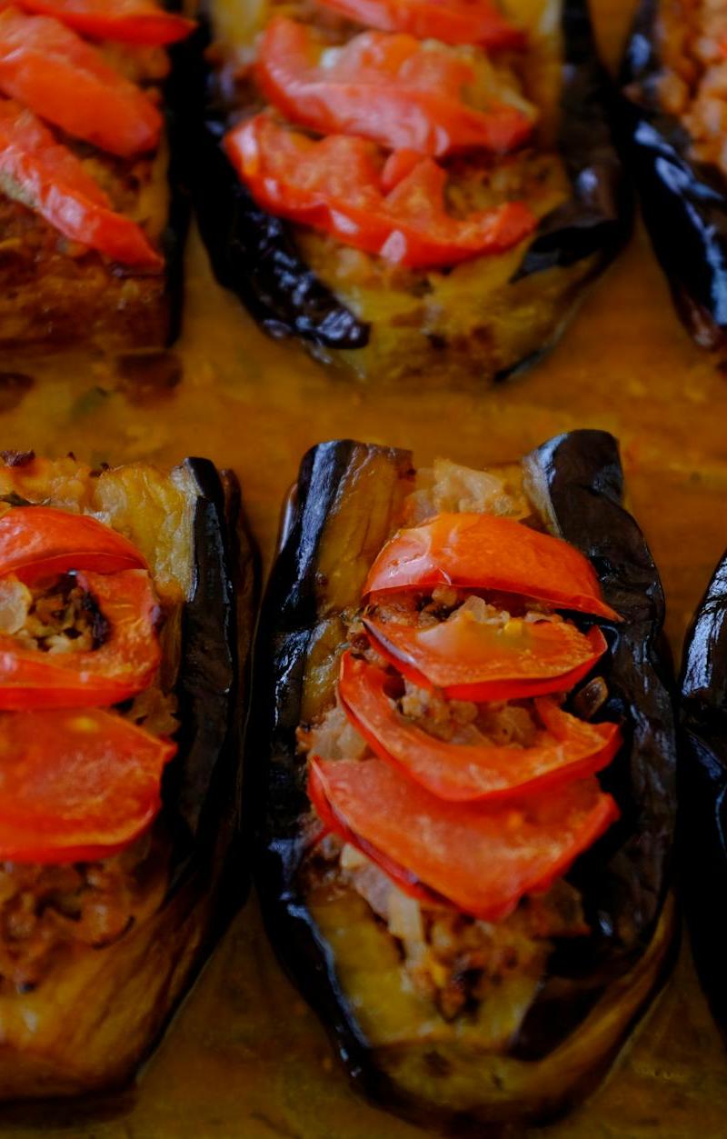 Za'atar Stuffed Eggplant
