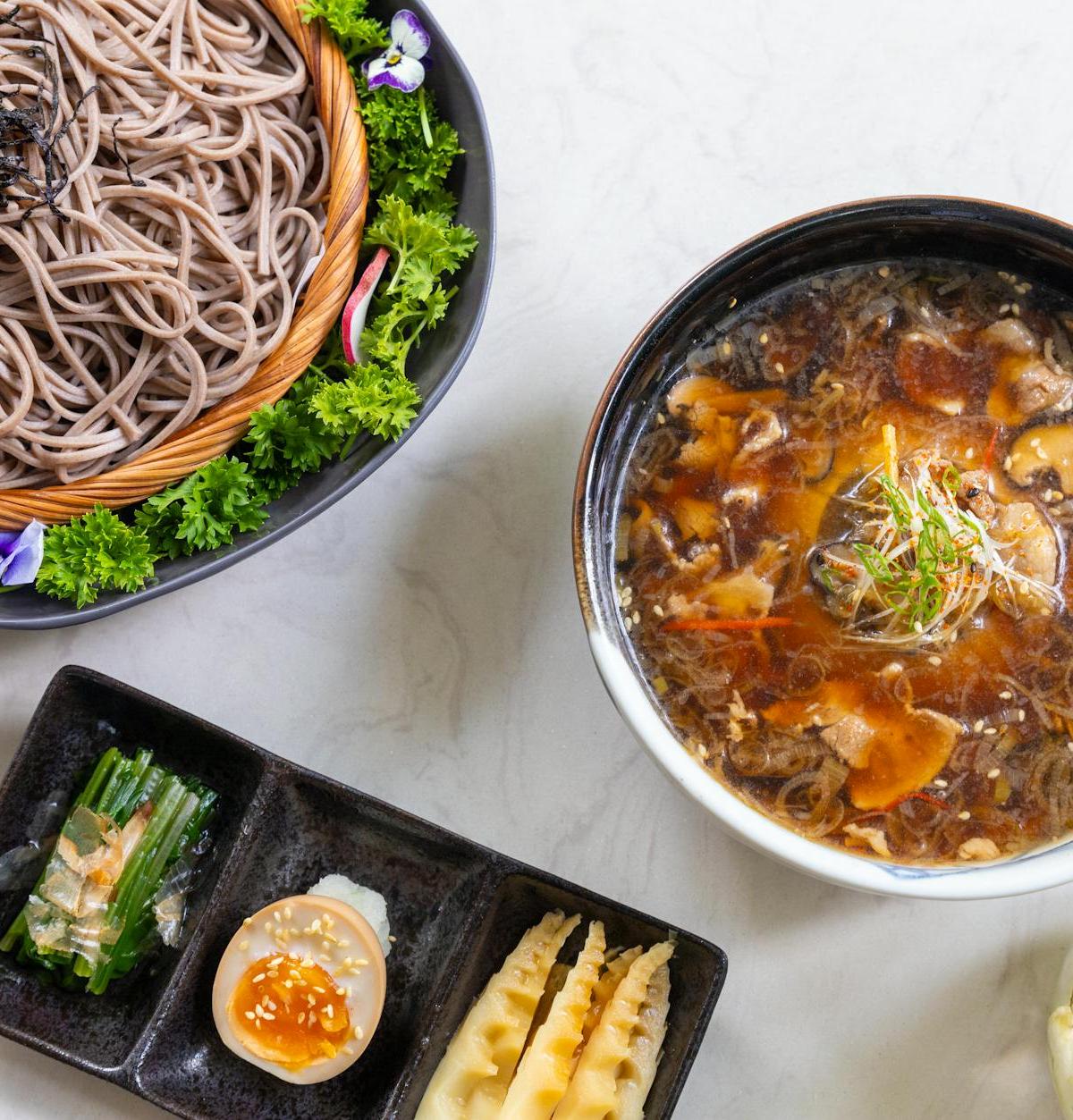 Zaru Soba with Dipping Broth & Soft Egg