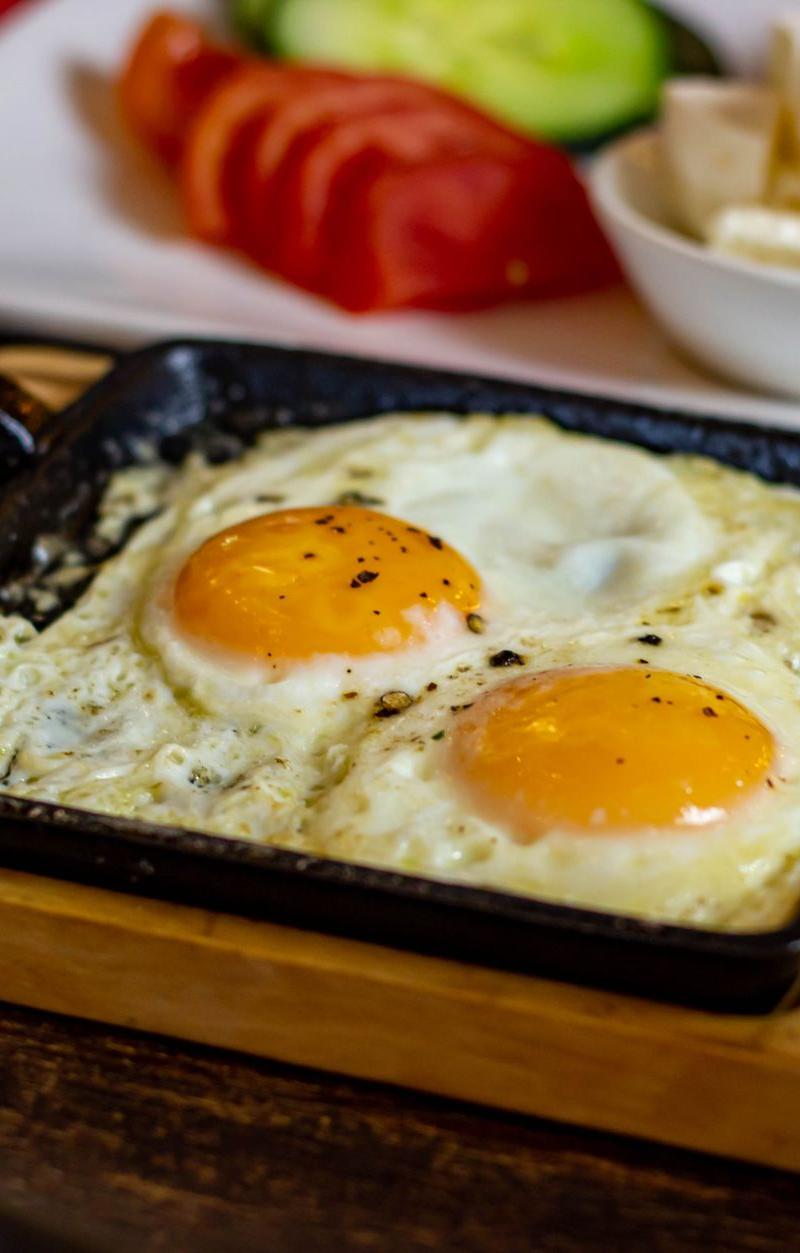 Feta Fried Eggs with Crispy Tortilla