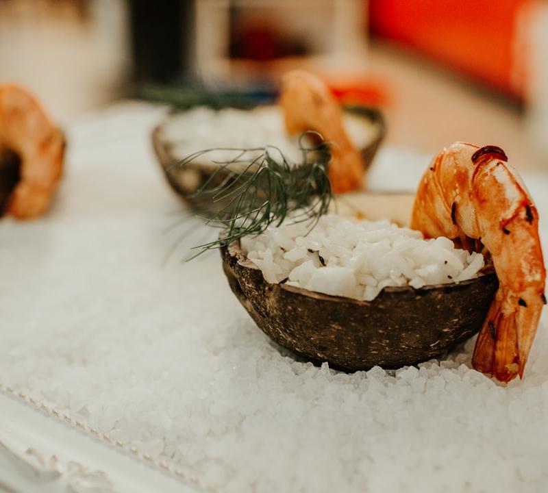 Coconut Rice With Grilled Shrimp