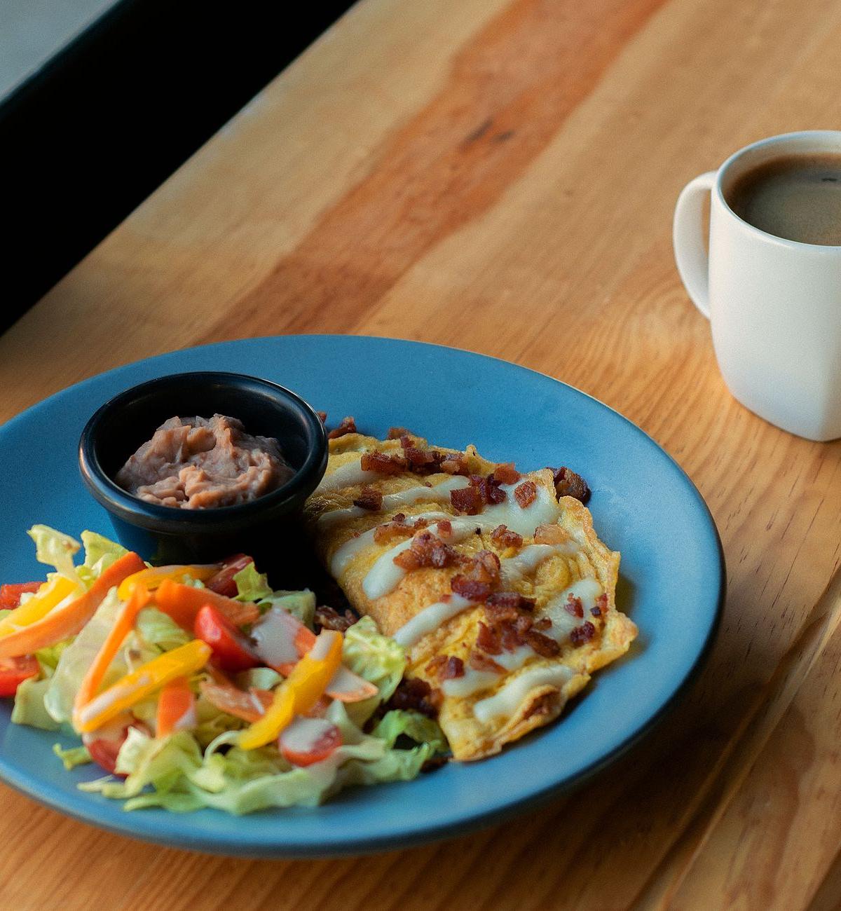 Bacon Cheddar Omelet with Sides