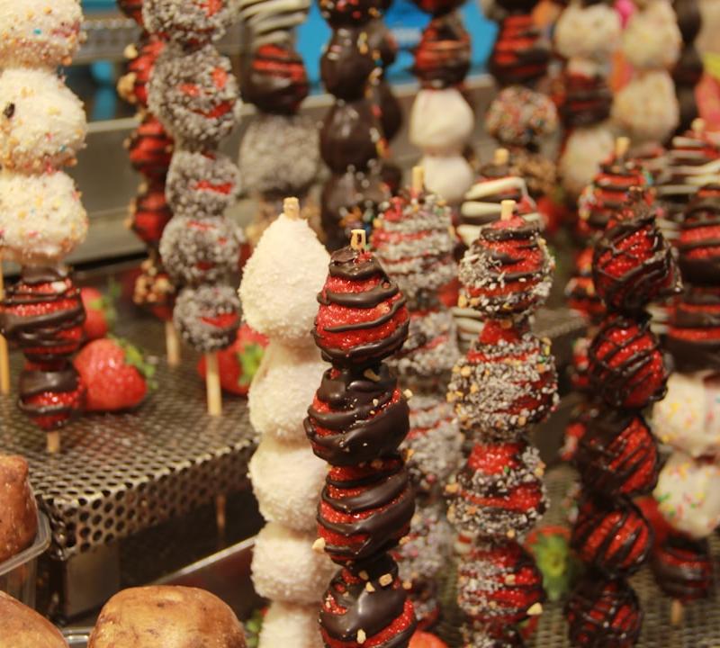 Chocolate Marshmallow Fruit Skewers