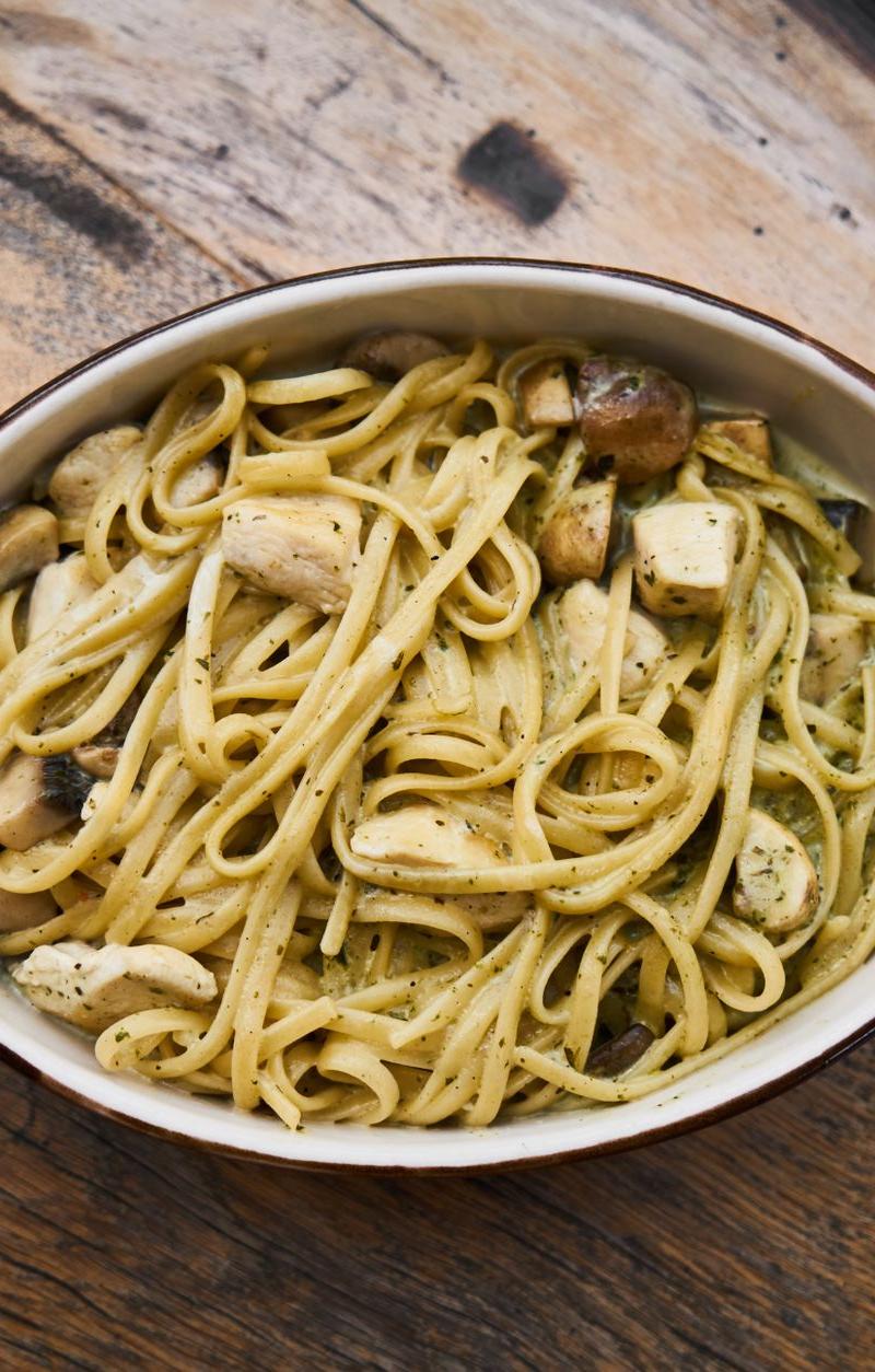 20-Min Pesto Chicken Pasta Bake