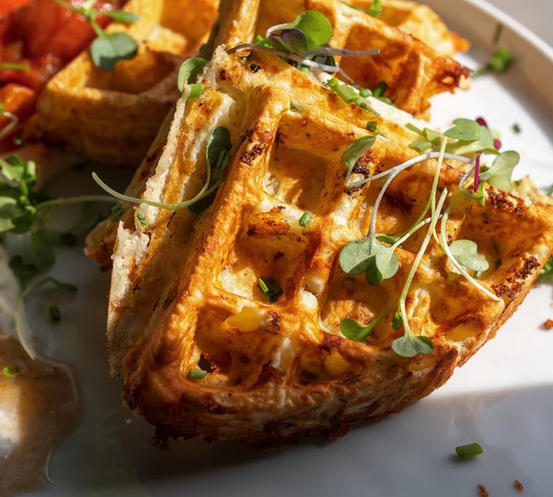Cheesy Breakfast Waffles