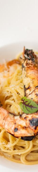 Garlic Oil Pasta with Crispy Shrimp