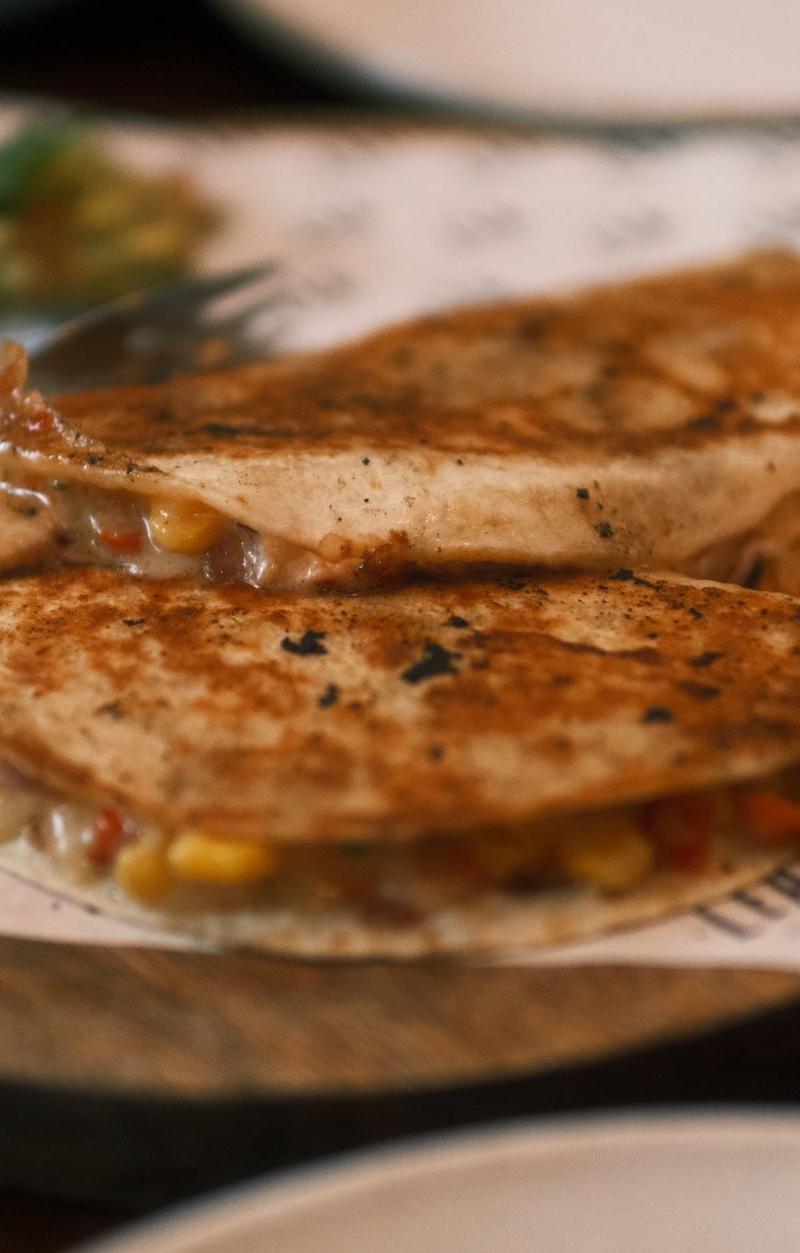 Crispy Butter Corn & Cheddar Quesadilla