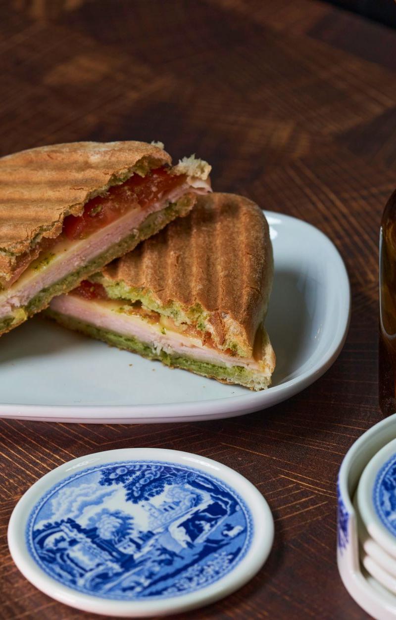 Hot Pesto Chicken Mozzarella Panini
