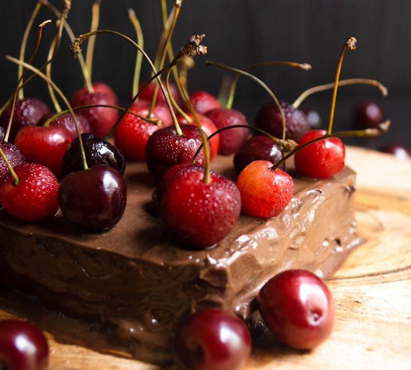 Chocolate Cherry Dump Cake Squares