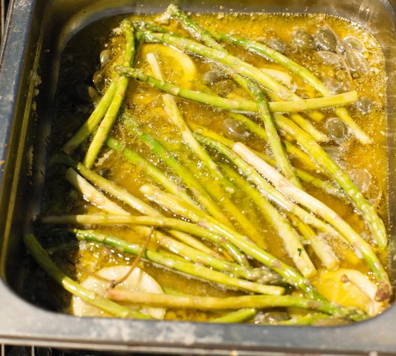 Sheet Pan Roasted Asparagus with Lemon & Capers