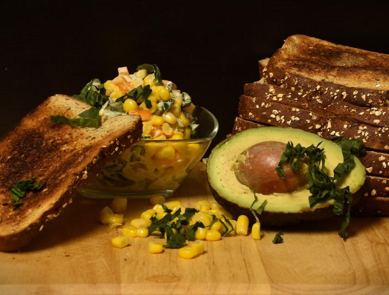 Lime Cilantro Corn & Avocado Salad