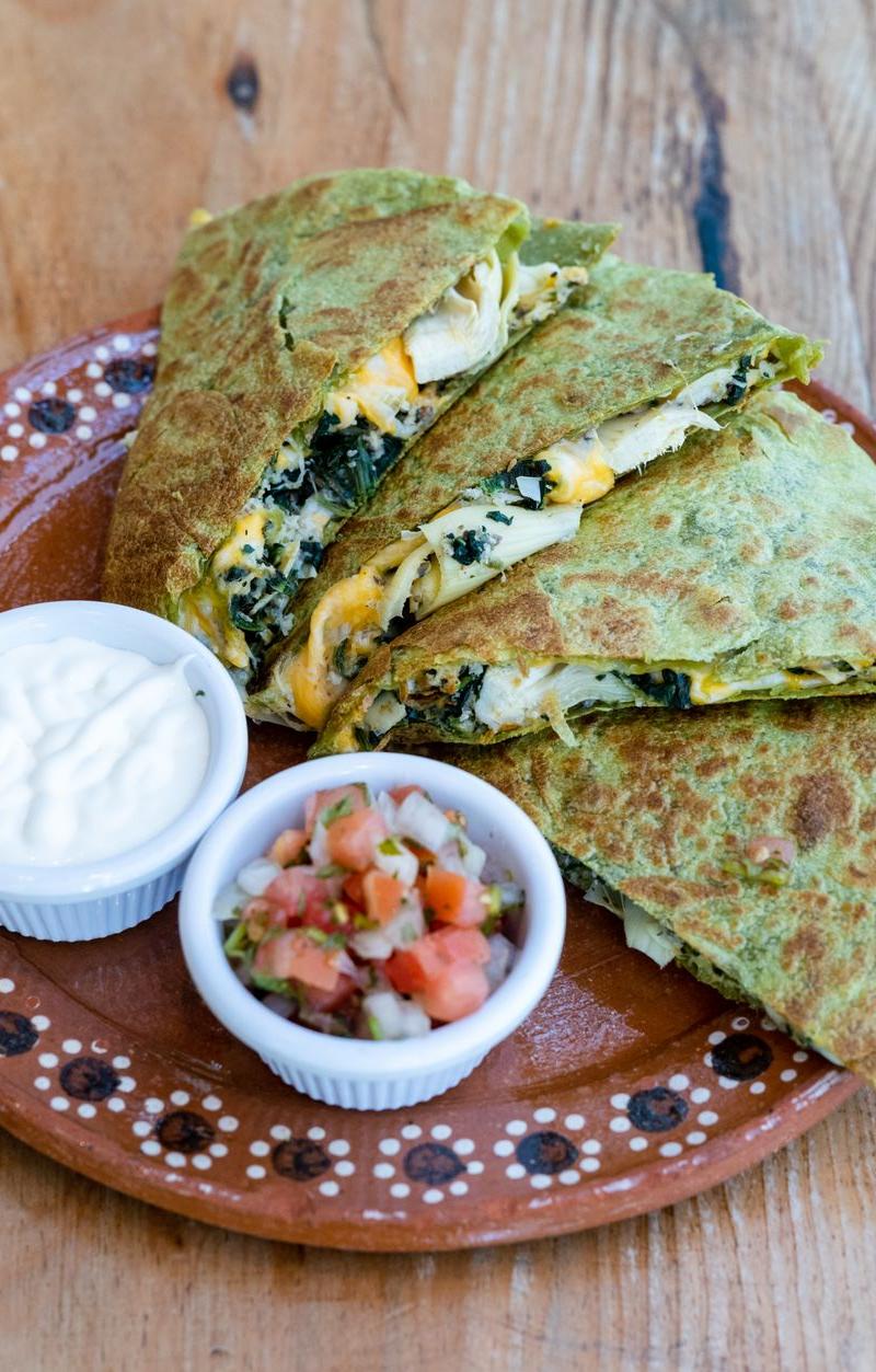 Melty Spinach Quesadilla