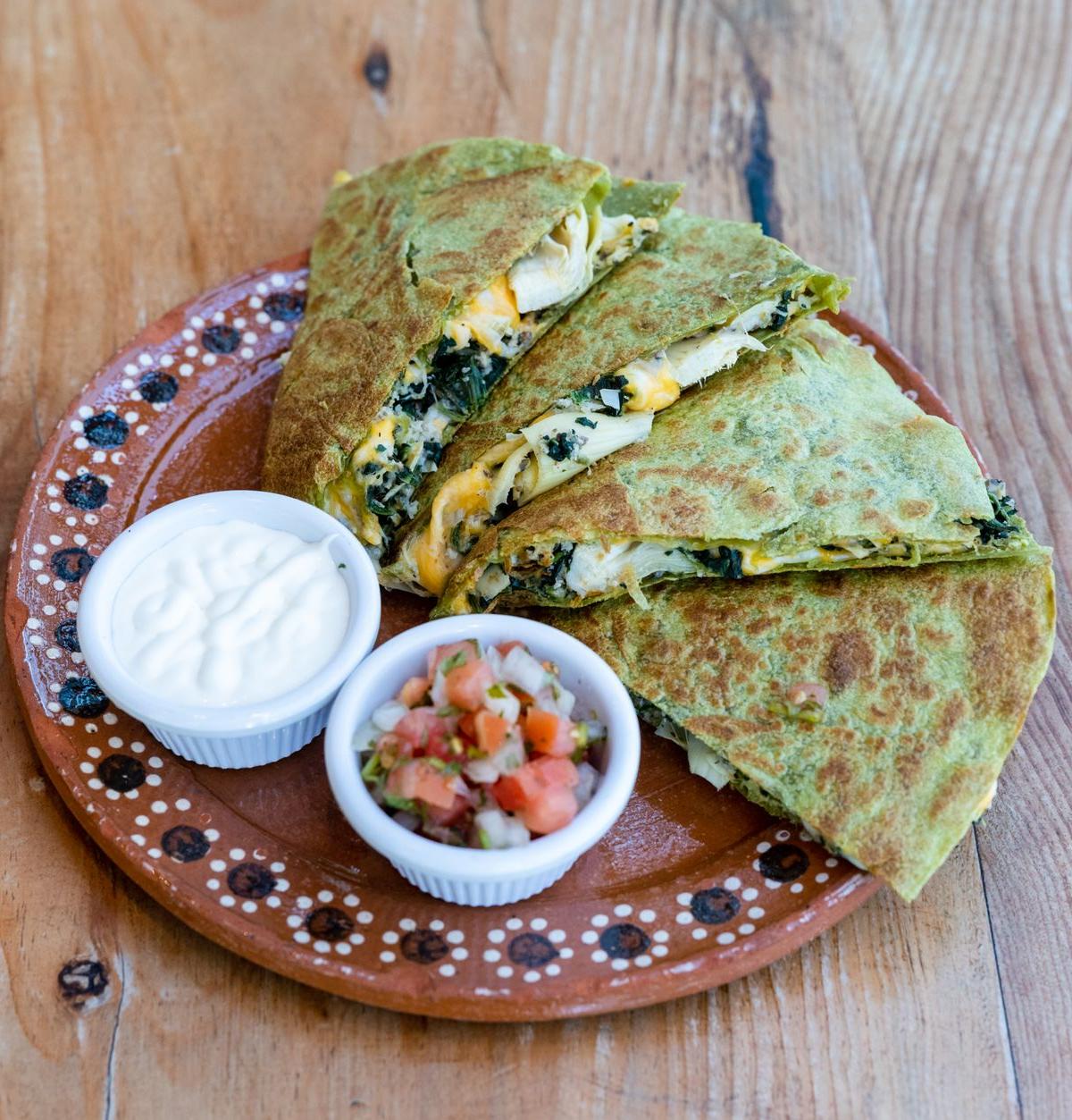 Melty Spinach Quesadilla