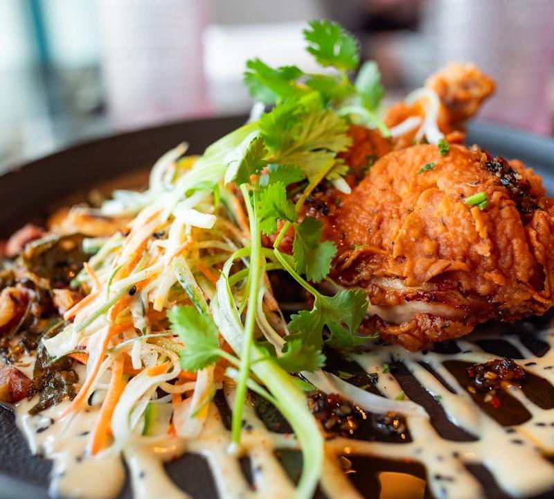 Air Fryer Ranch Chicken with Crispy Slaw