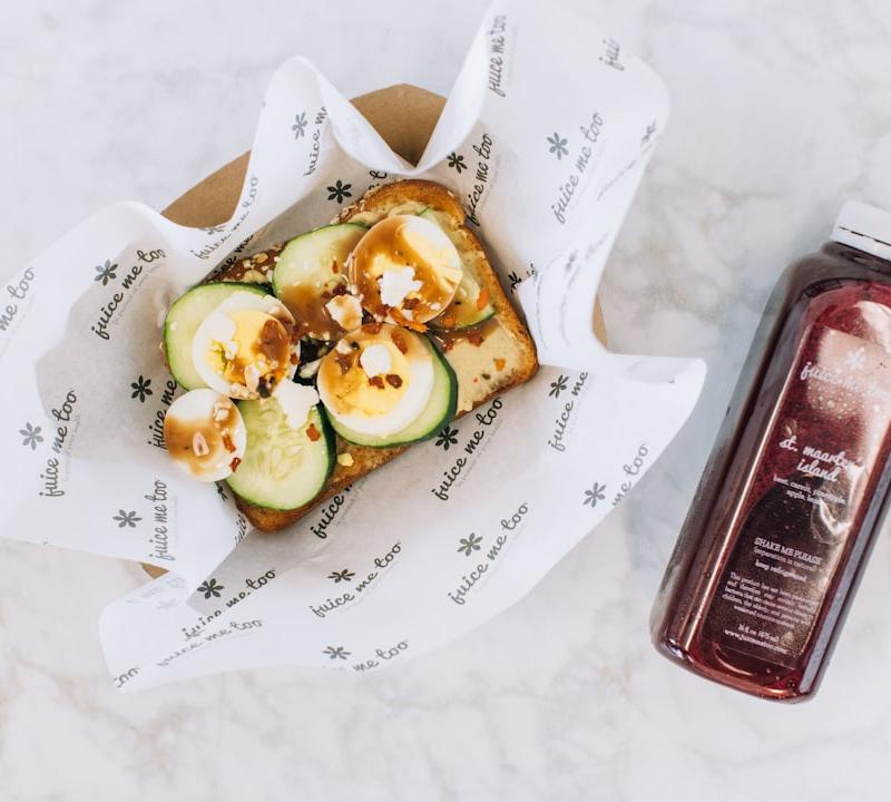 Hummus Toast with Cucumber & Chili Flakes