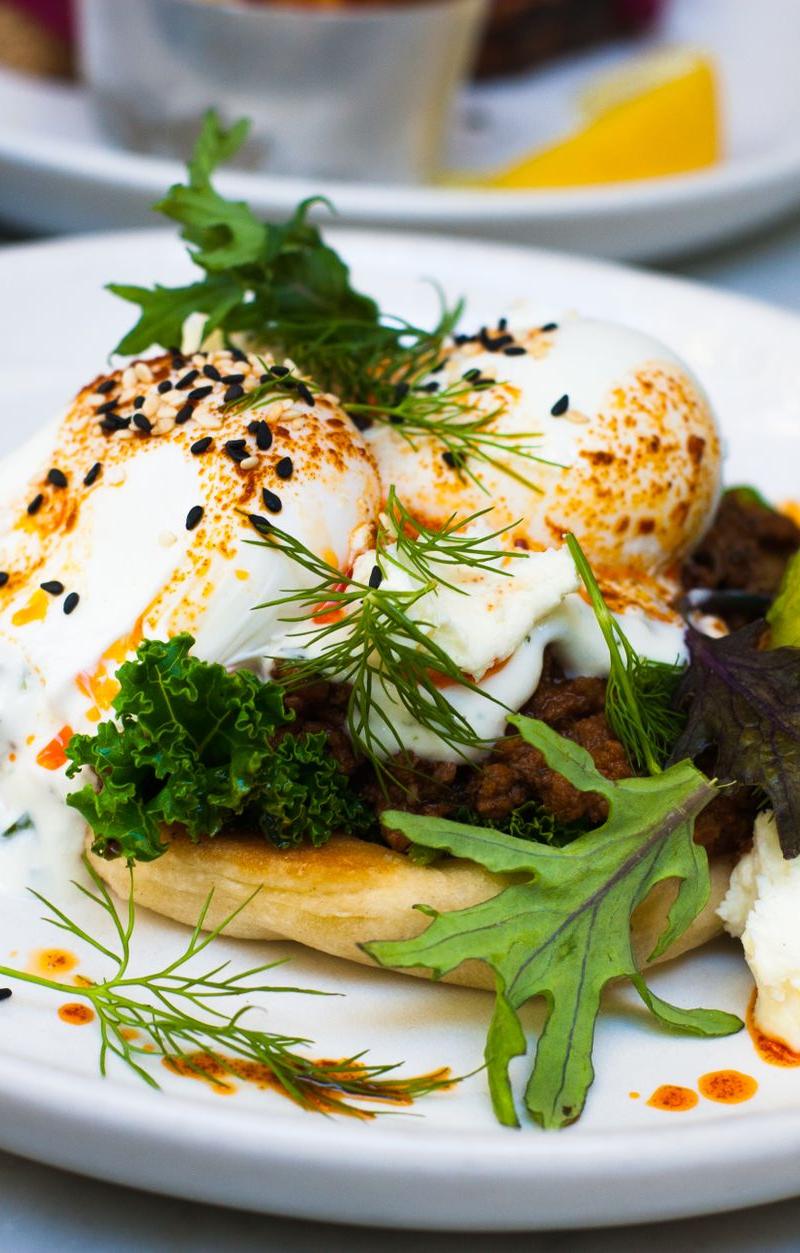 Crispy Egg Tostadas with Beans & Salsa