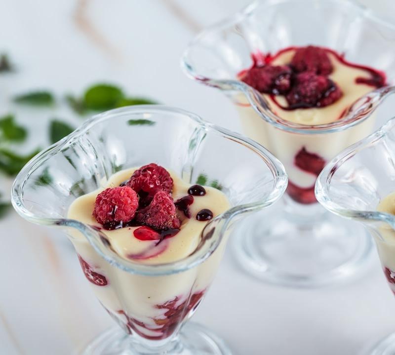 Raspberry Vanilla Pudding Cups