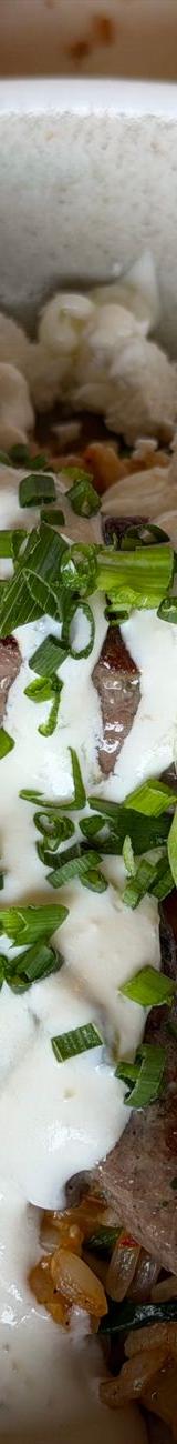 Mediterranean Rice Bowl with Beef Skewers