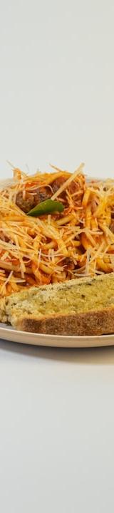 Cheesy Meatball Pasta Bake