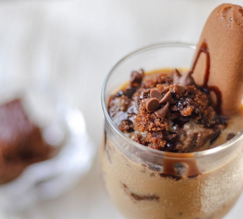 Mocha Yogurt Parfait with Granola & Honey