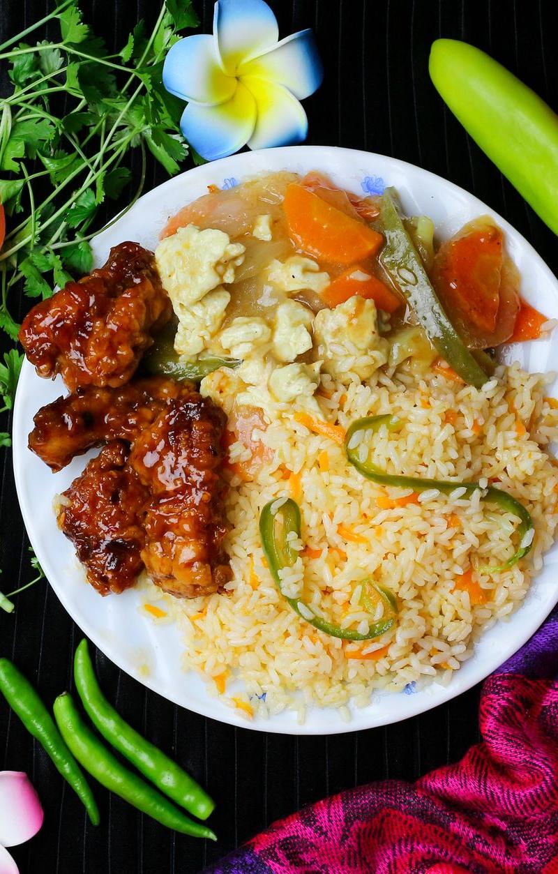 Sweet Chili Chicken with Fried Rice