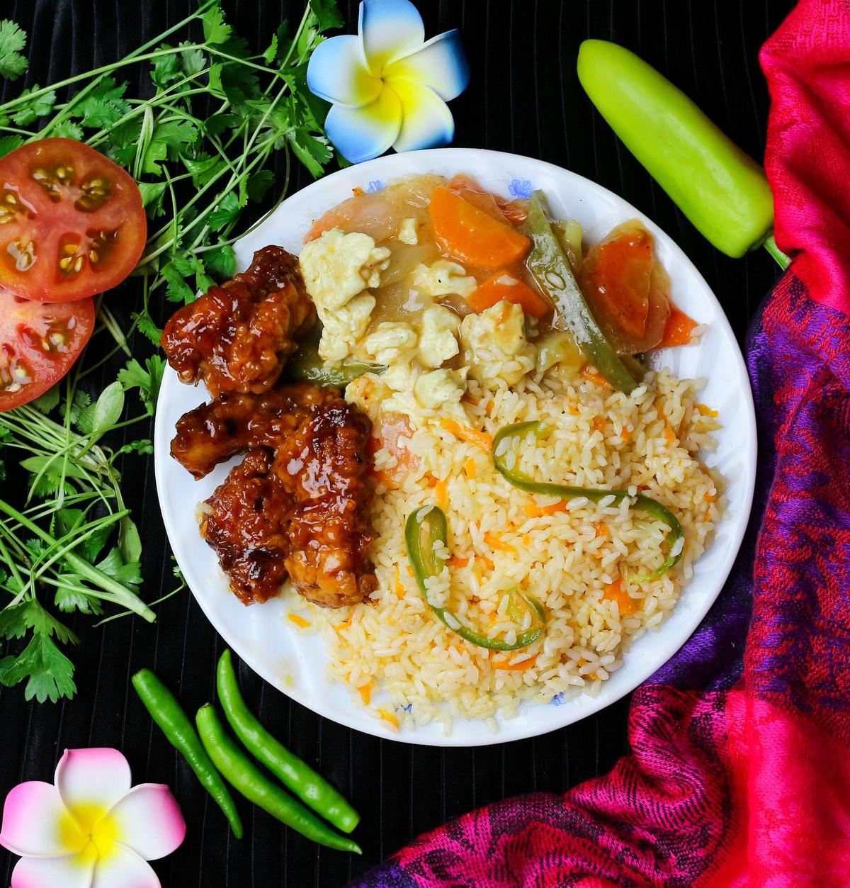 Sweet Chili Chicken with Fried Rice