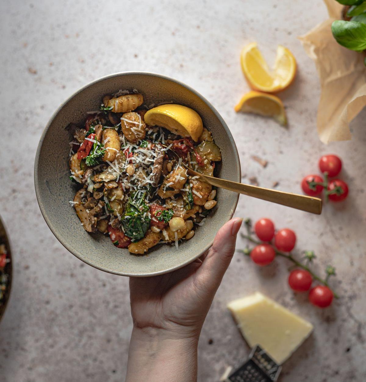Sheet Pan Gnocchi with Mushrooms & Shallot