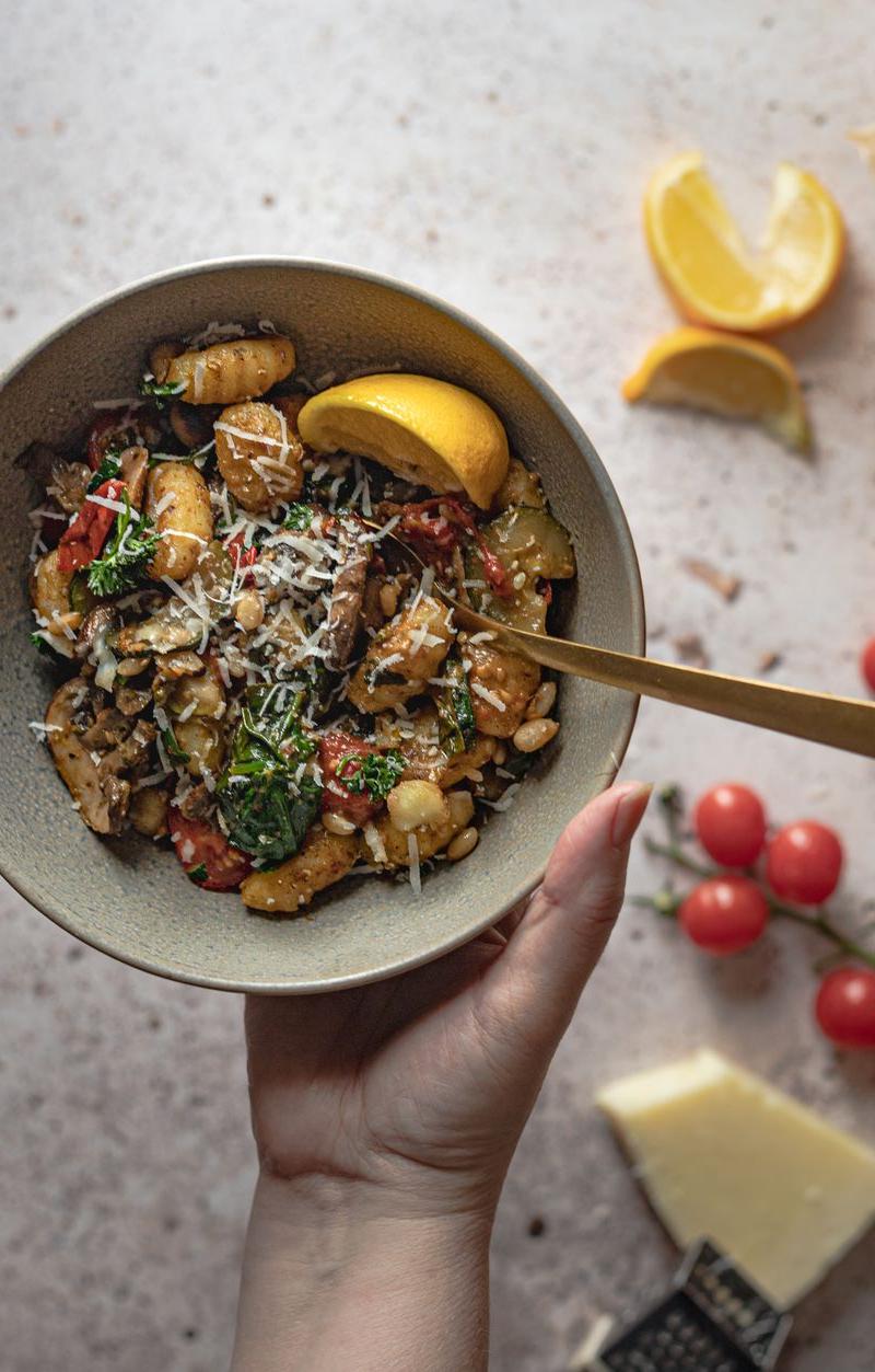 Sheet Pan Gnocchi with Mushrooms & Shallot