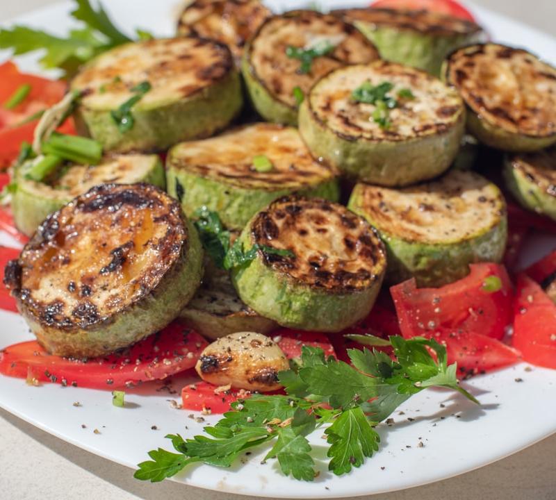 Garlic Parmesan Zucchini with Tomatoes