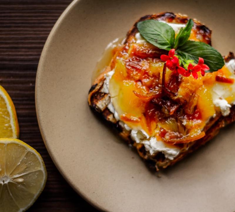 Cottage Cheese Mango Honey Toast