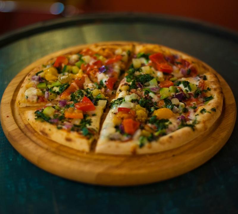 Crispy Hummus Veggie Flatbread