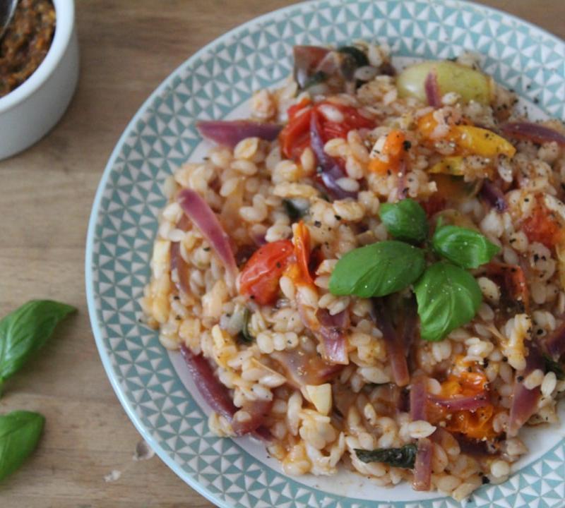 Tapenade Rice Bowl with Feta & Cucumber