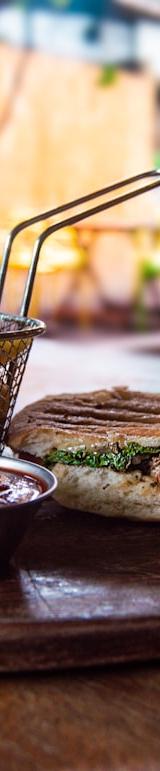 Crispy Pesto Chicken Panini with Fries