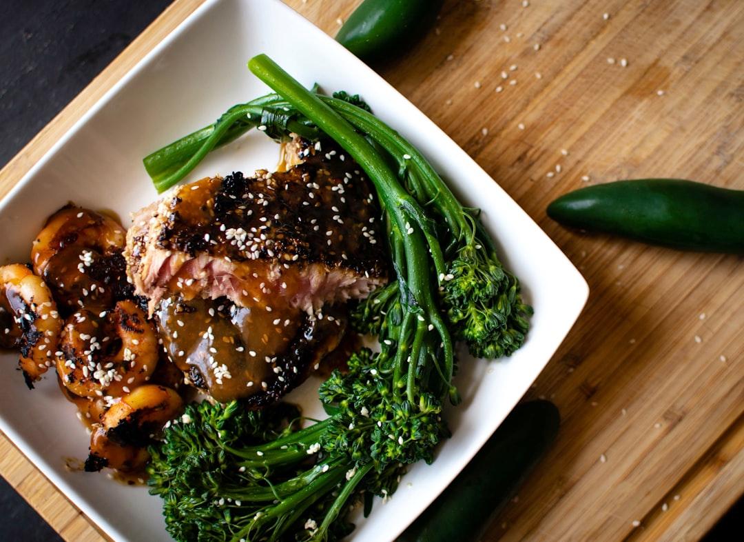 Teriyaki Salmon & Shrimp with Broccolini