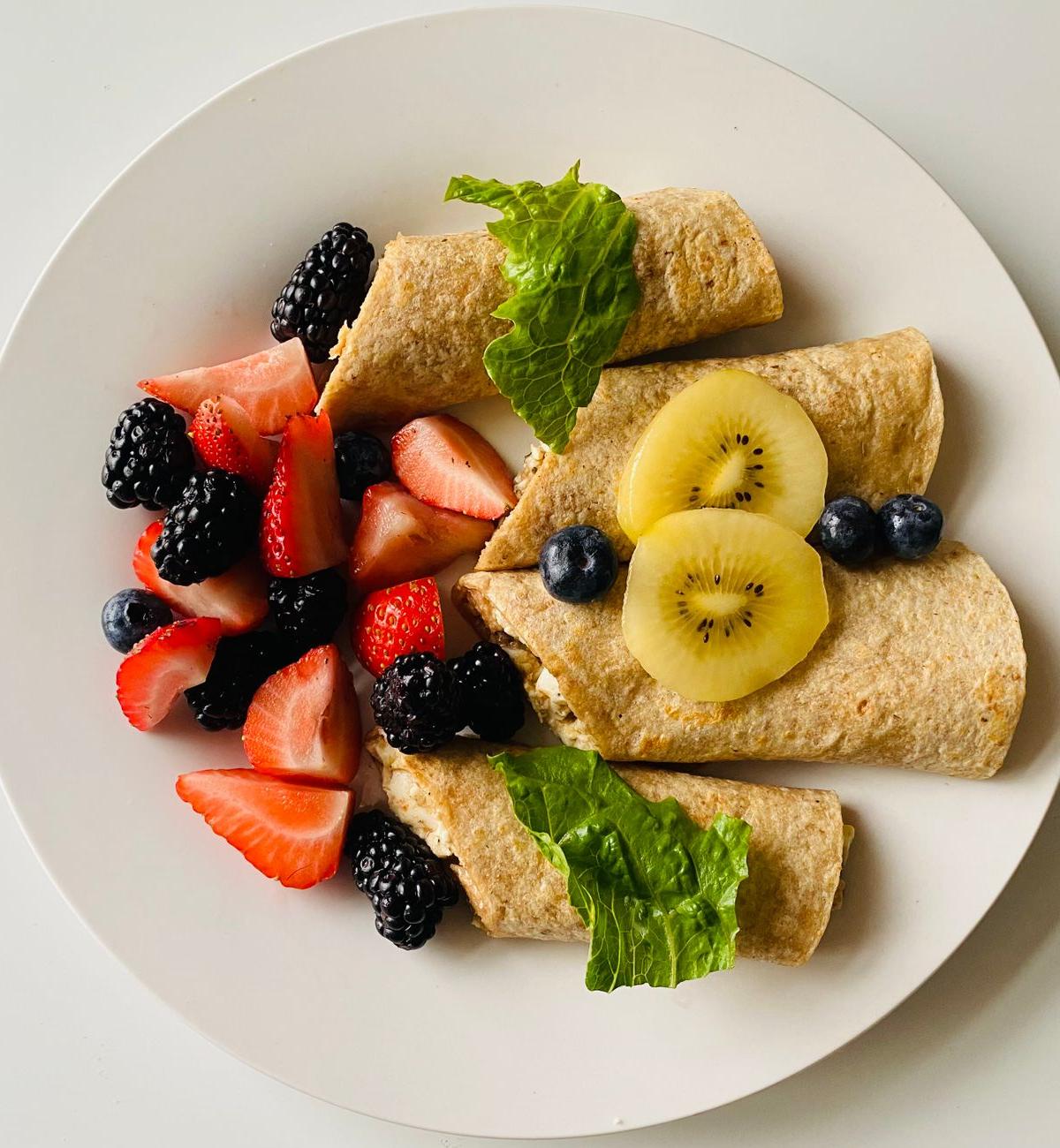 PBJ Roll-Ups with Fresh Berries