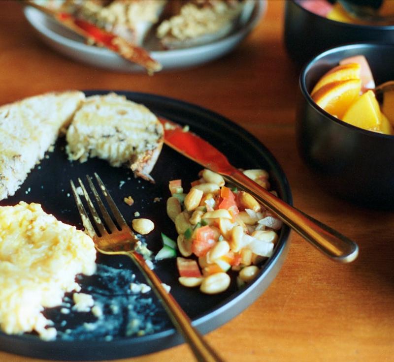 Salsa Scrambled Eggs with Cheese & Toast