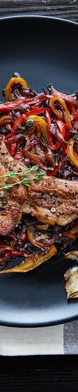 Skillet Pork Chops with Salsa & Peppers