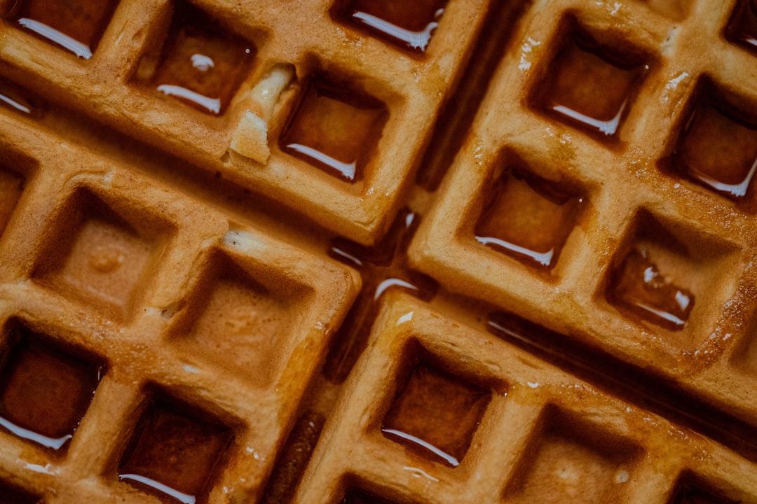 Golden Waffles with Maple Syrup